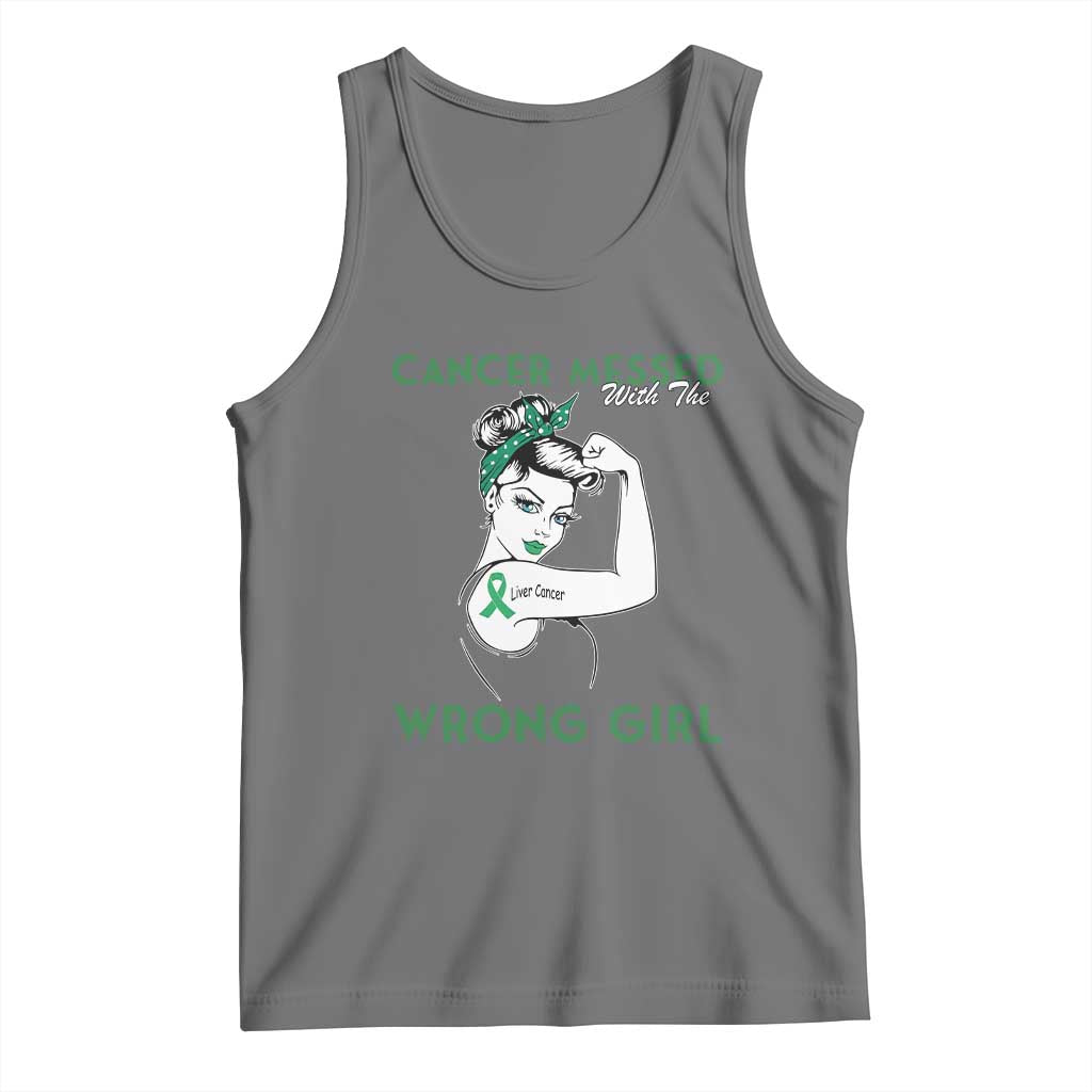 Liver Cancer Warrior Unbreakable Gift Tank Top Cancer Messed With The Wrong Girl