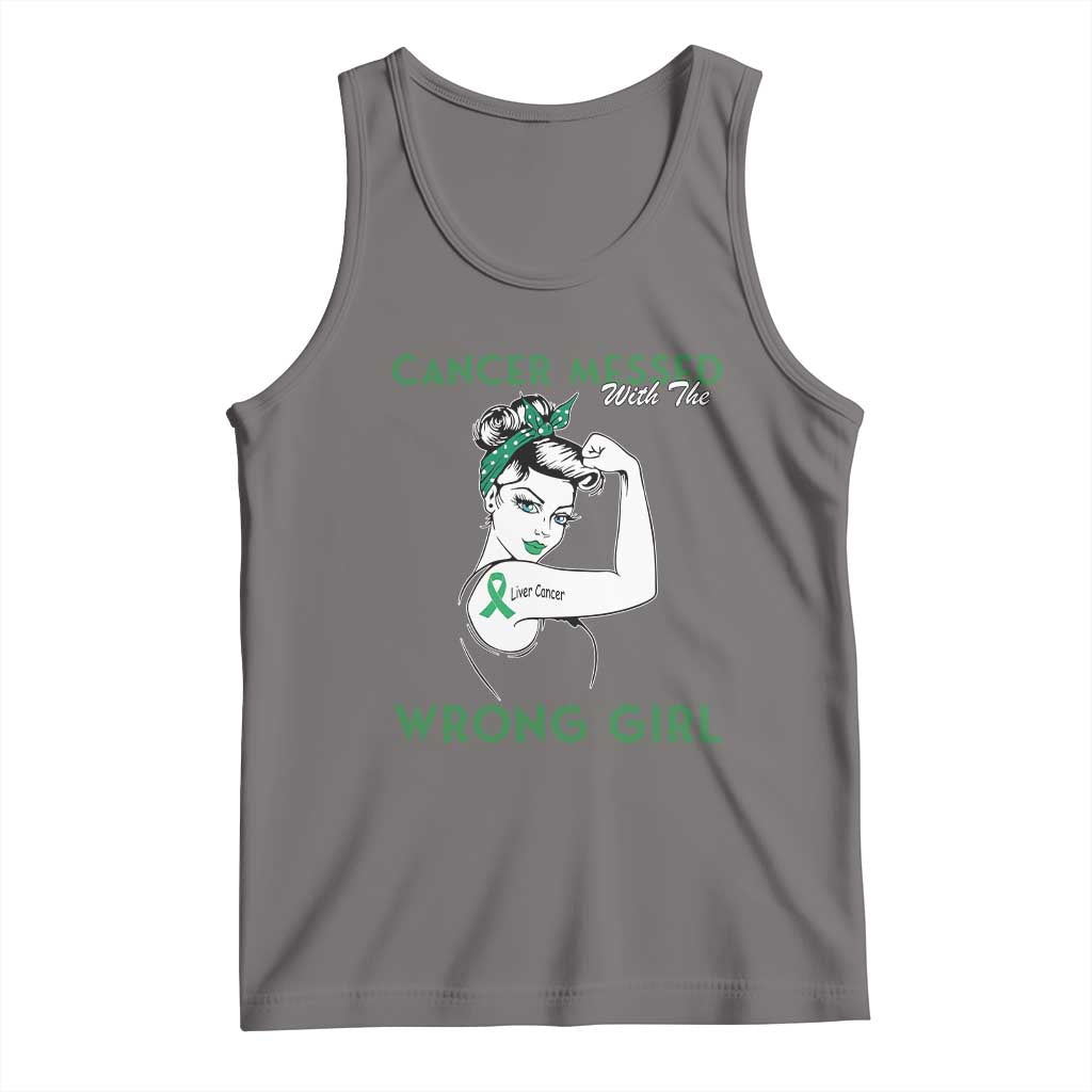 Liver Cancer Warrior Unbreakable Gift Tank Top Cancer Messed With The Wrong Girl