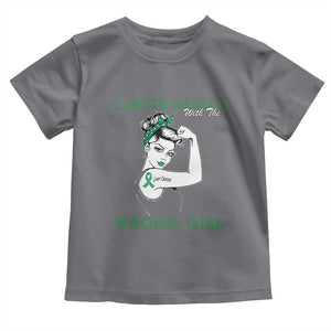 Liver Cancer Warrior Unbreakable Gift Toddler T Shirt Cancer Messed With The Wrong Girl
