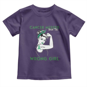 Liver Cancer Warrior Unbreakable Gift Toddler T Shirt Cancer Messed With The Wrong Girl