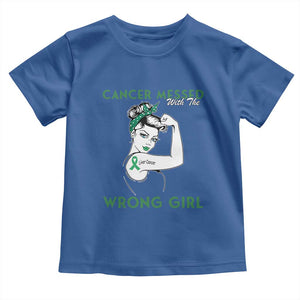 Liver Cancer Warrior Unbreakable Gift Toddler T Shirt Cancer Messed With The Wrong Girl