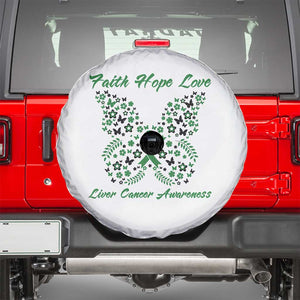 Faith Hope Love Liver Cancer Awareness Spare Tire Cover Butterfly Ribbon Floral Gift