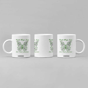 Faith Hope Love Liver Cancer Awareness Coffee Mug Butterfly Ribbon Floral Gift