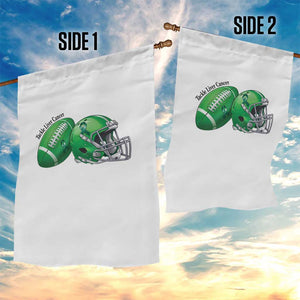 Liver Cancer Support Gift Garden Flag October Tackle Cancer Football