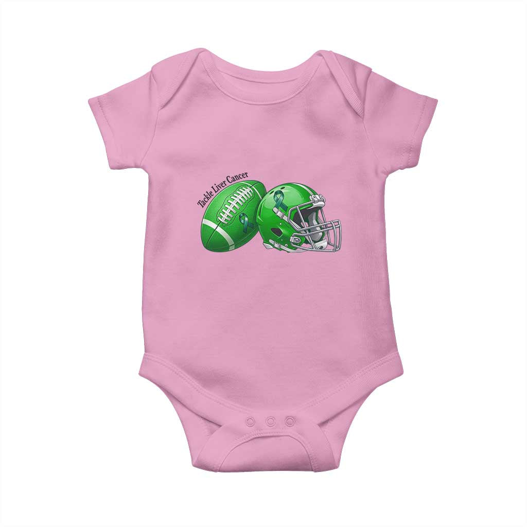 Liver Cancer Support Gift Baby Onesie October Tackle Cancer Football