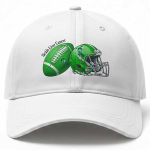 Liver Cancer Support Gift Baseball Cap October Tackle Cancer Football