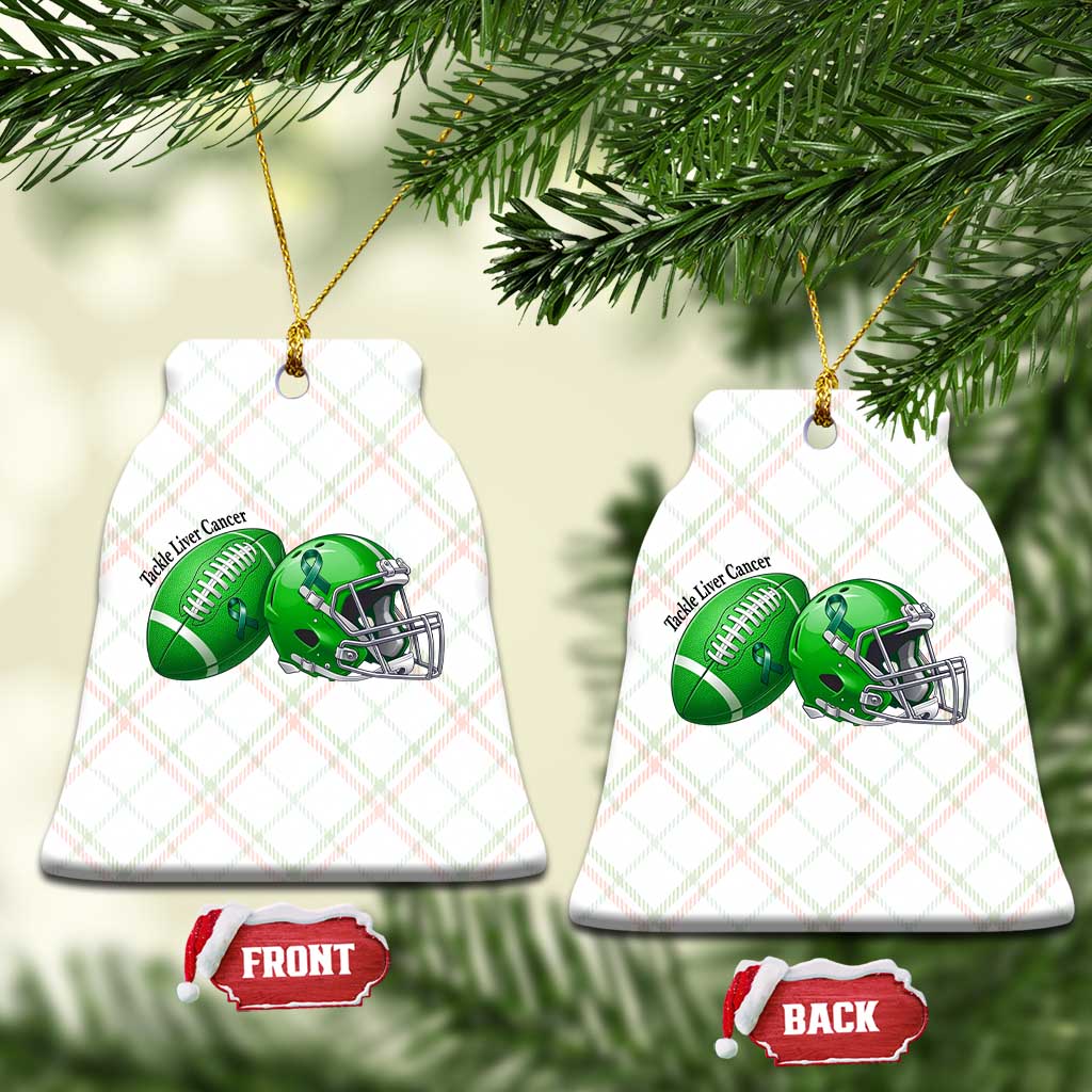 Liver Cancer Support Gift Ceramic Ornament October Tackle Cancer Football