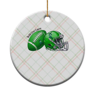 Liver Cancer Support Gift Ceramic Ornament October Tackle Cancer Football