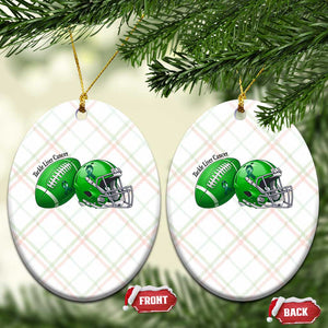 Liver Cancer Support Gift Ceramic Ornament October Tackle Cancer Football