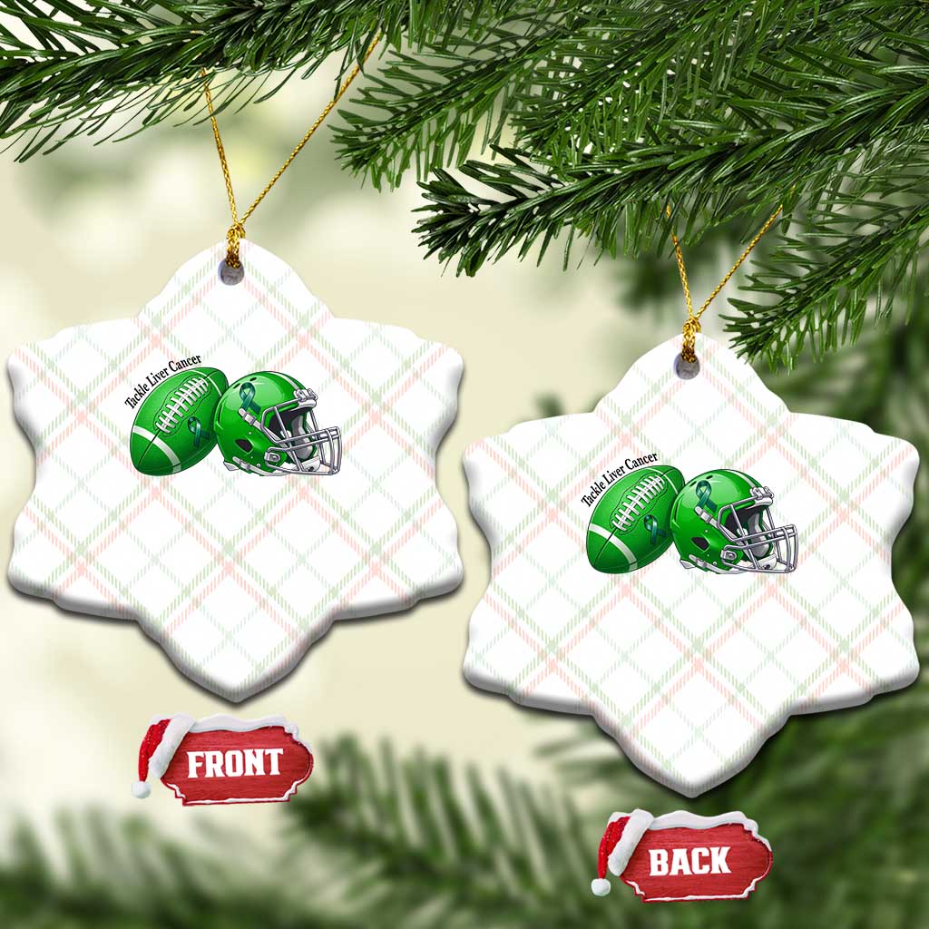 Liver Cancer Support Gift Ceramic Ornament October Tackle Cancer Football