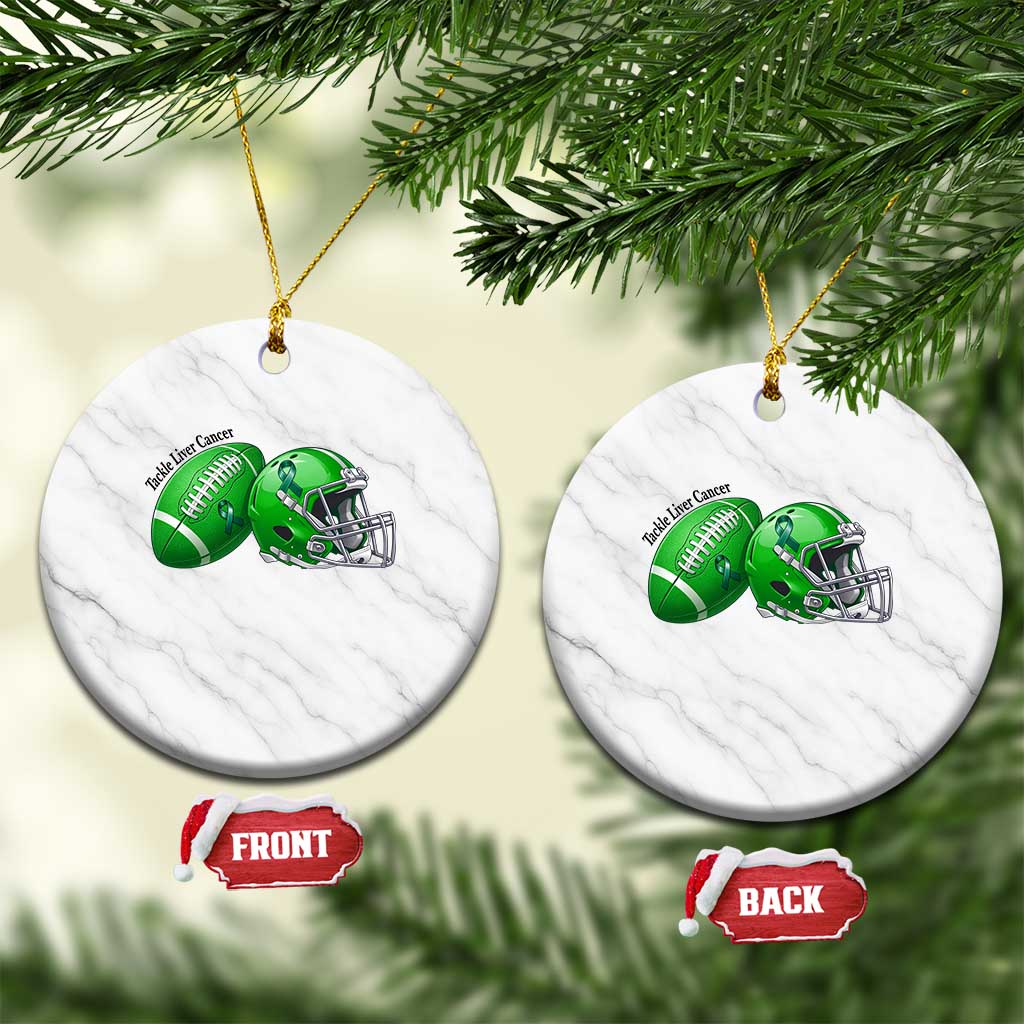 Liver Cancer Support Gift Ceramic Ornament October Tackle Cancer Football