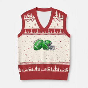 Liver Cancer Support Gift V-Neck Knit Sweater Vest October Tackle Cancer Football