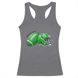 Liver Cancer Support Gift Racerback Tank Top October Tackle Cancer Football