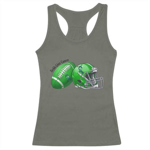 Liver Cancer Support Gift Racerback Tank Top October Tackle Cancer Football