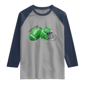 Liver Cancer Support Gift Raglan Shirt October Tackle Cancer Football