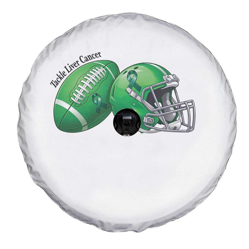 Liver Cancer Support Gift Spare Tire Cover October Tackle Cancer Football