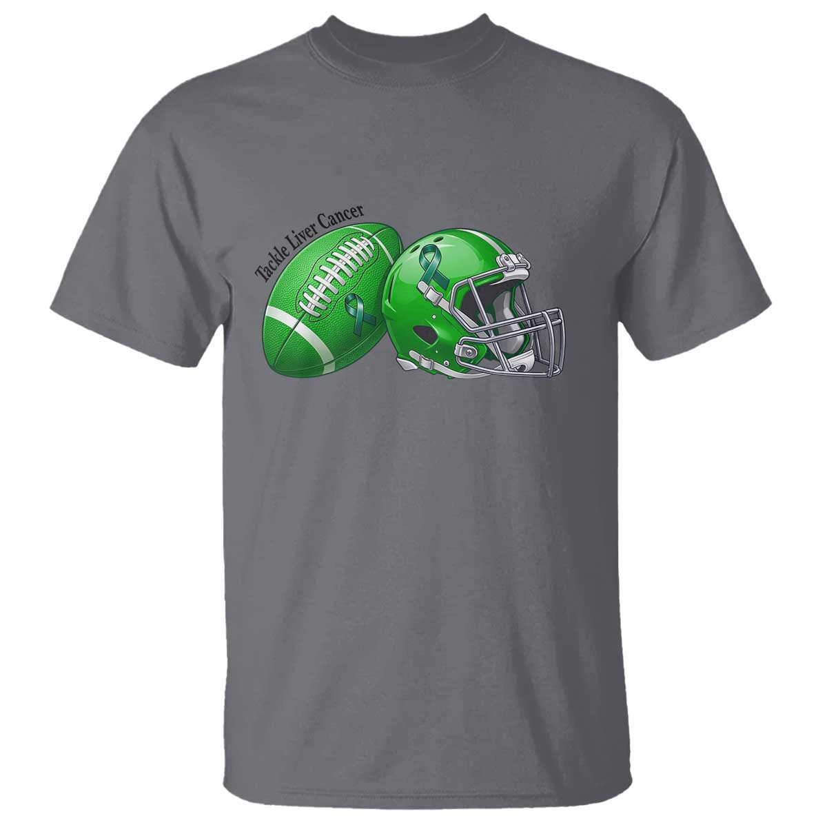 Liver Cancer Support Gift T Shirt October Tackle Cancer Football