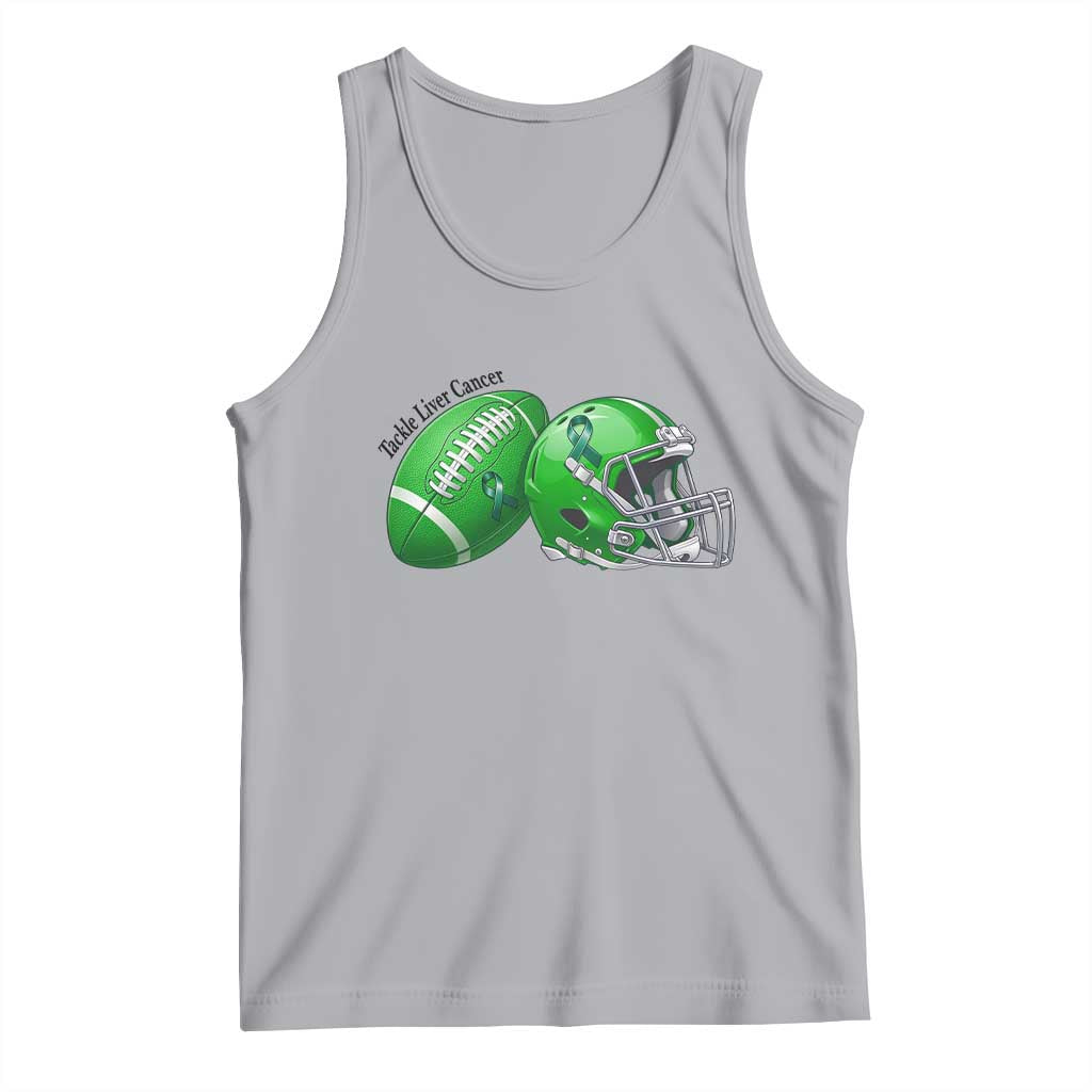 Liver Cancer Support Gift Tank Top October Tackle Cancer Football