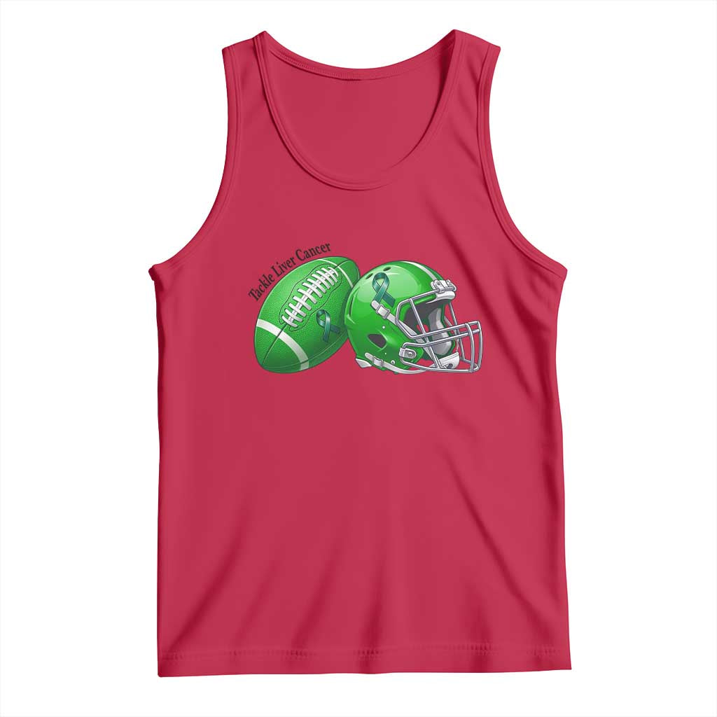 Liver Cancer Support Gift Tank Top October Tackle Cancer Football