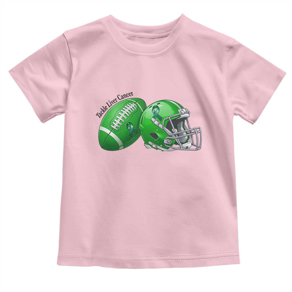 Liver Cancer Support Gift Toddler T Shirt October Tackle Cancer Football