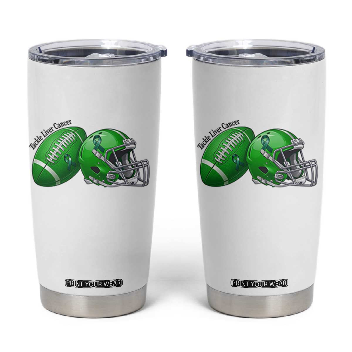 Liver Cancer Support Gift Tumbler Cup October Tackle Cancer Football