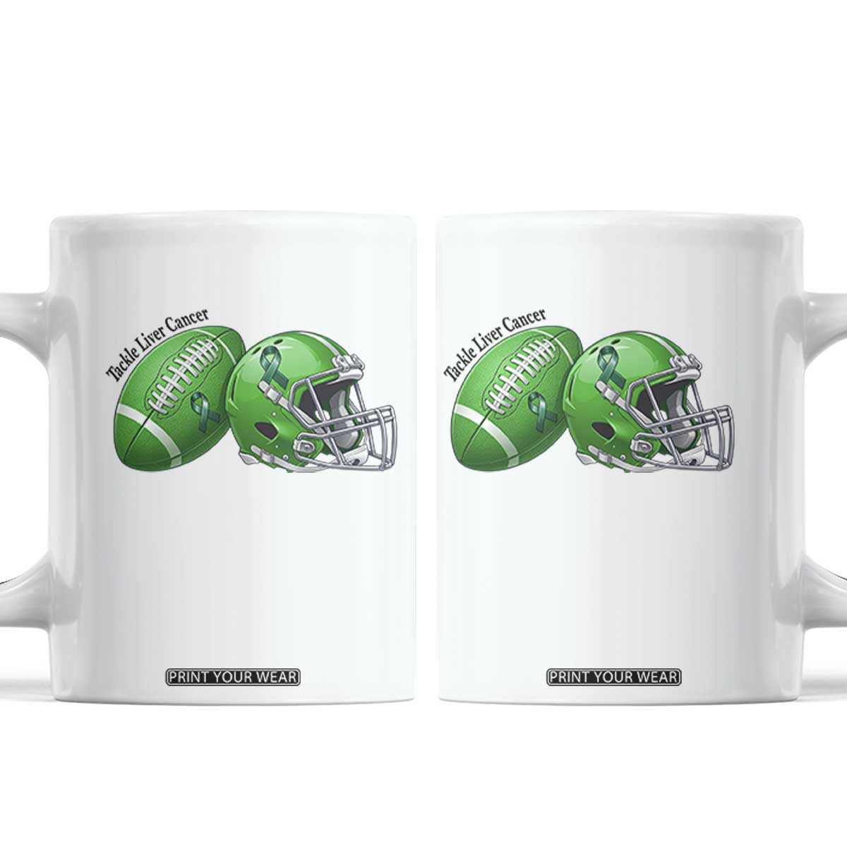 Liver Cancer Support Gift Coffee Mug October Tackle Cancer Football