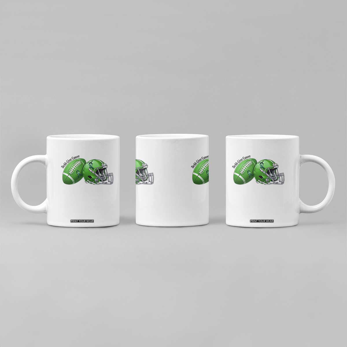 Liver Cancer Support Gift Coffee Mug October Tackle Cancer Football