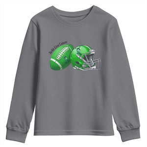 Liver Cancer Support Gift Youth Sweatshirt October Tackle Cancer Football