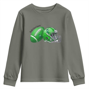 Liver Cancer Support Gift Youth Sweatshirt October Tackle Cancer Football