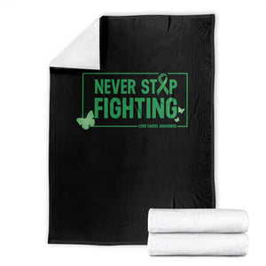 Liver Cancer Warrior Throw Blanket Never Stop Fighting Support Gift