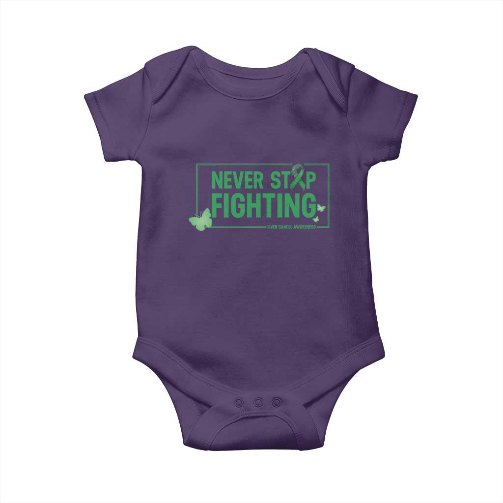 Liver Cancer Warrior Baby Onesie Never Stop Fighting Support Gift