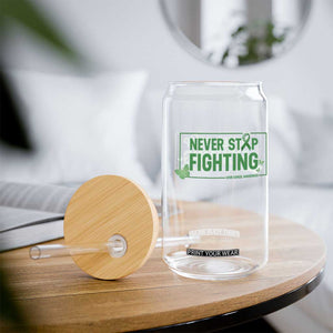 Liver Cancer Warrior Glass Can Never Stop Fighting Support Gift