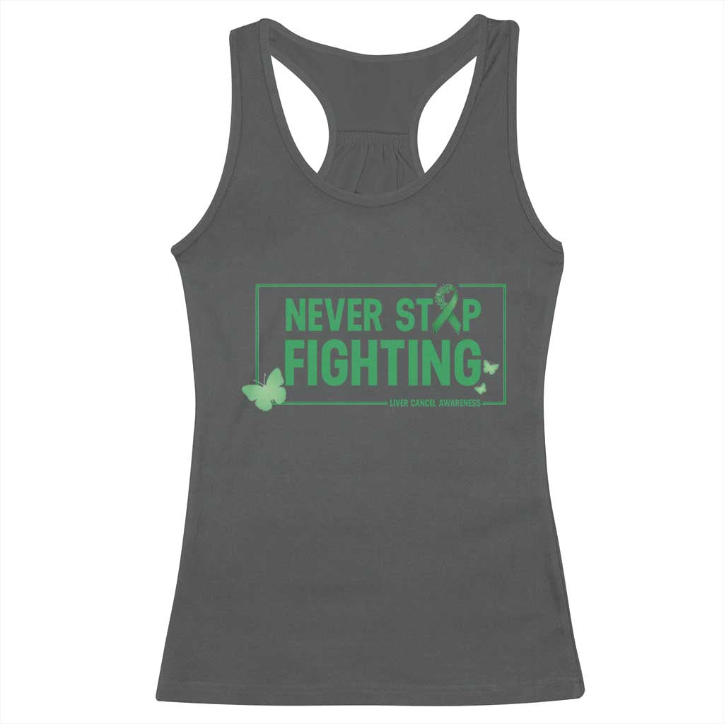 Liver Cancer Warrior Racerback Tank Top Never Stop Fighting Support Gift