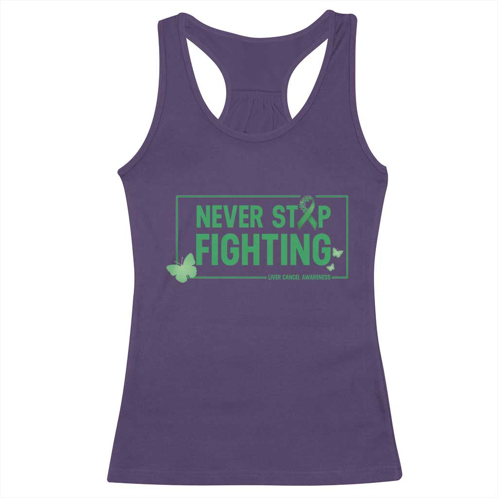 Liver Cancer Warrior Racerback Tank Top Never Stop Fighting Support Gift