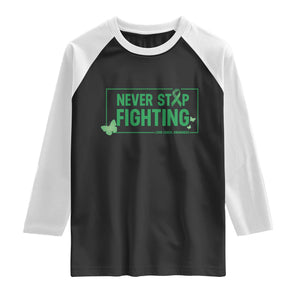 Liver Cancer Warrior Raglan Shirt Never Stop Fighting Support Gift