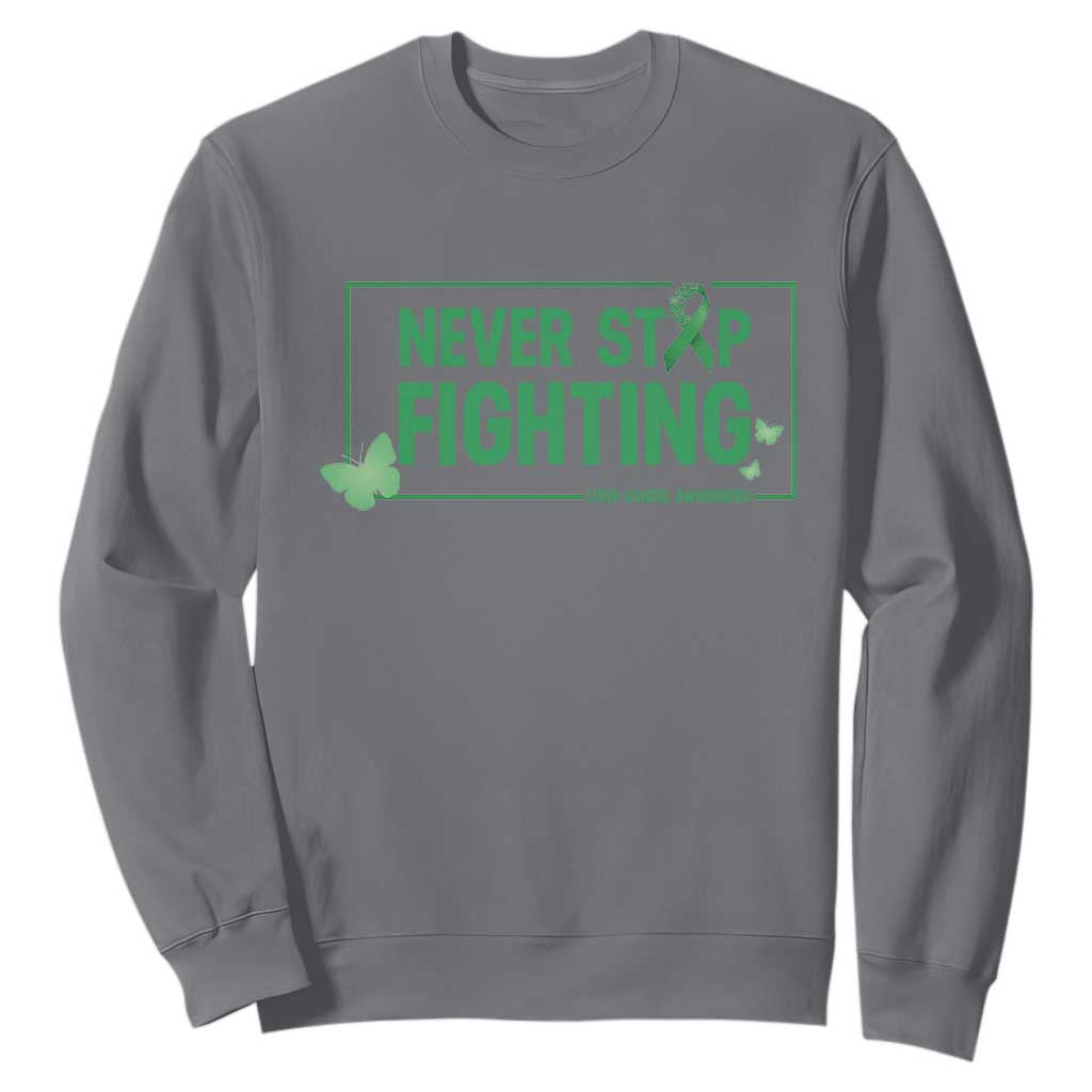 Liver Cancer Warrior Sweatshirt Never Stop Fighting Support Gift