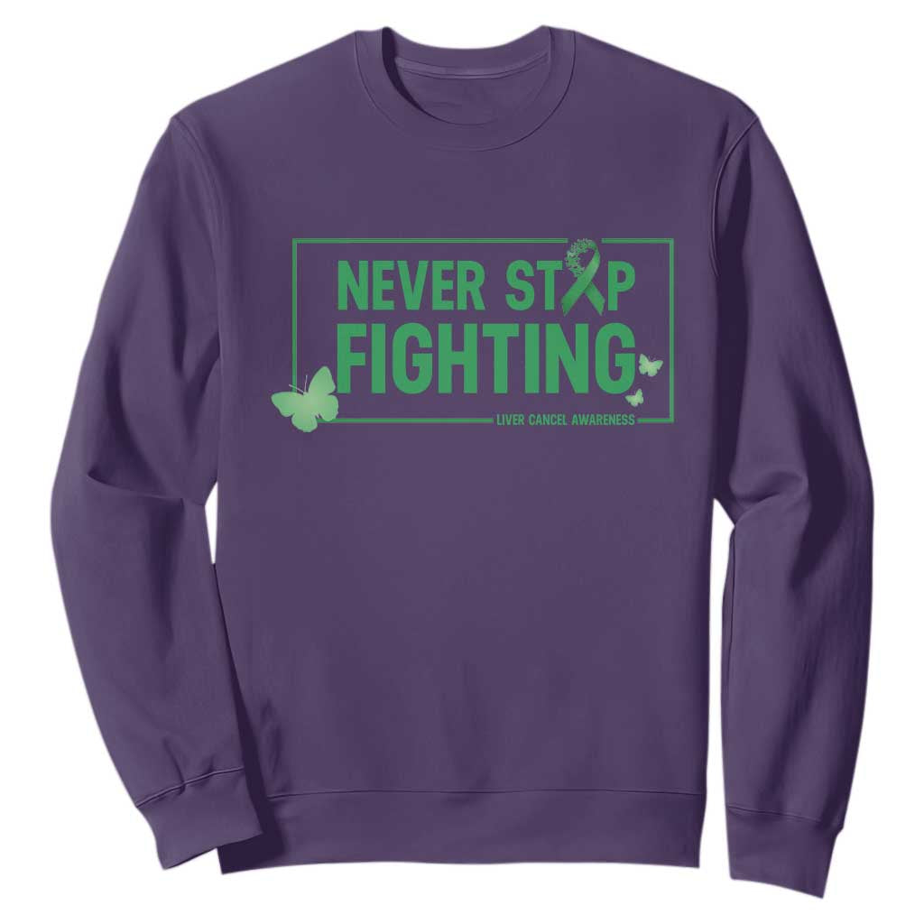 Liver Cancer Warrior Sweatshirt Never Stop Fighting Support Gift