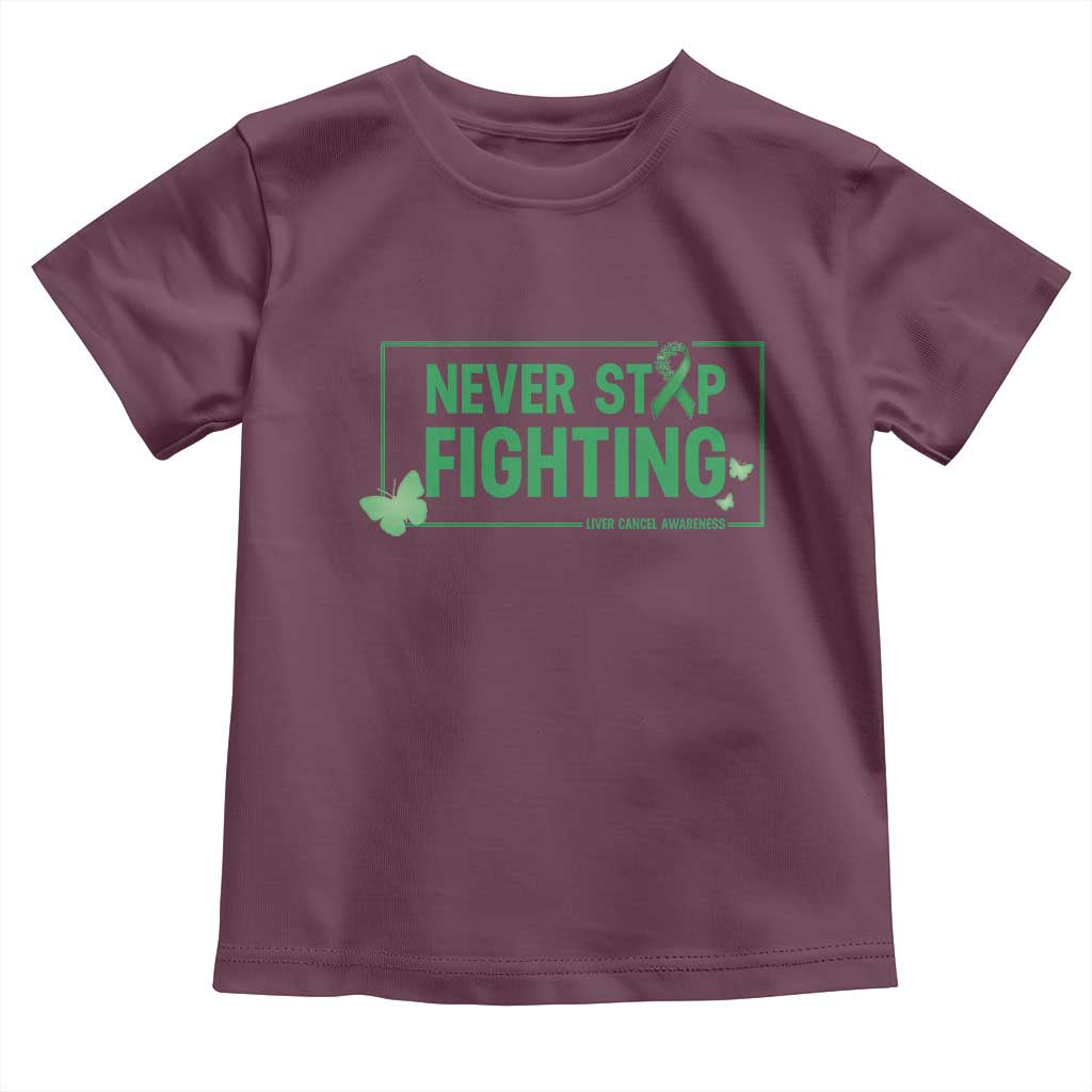 Liver Cancer Warrior Toddler T Shirt Never Stop Fighting Support Gift