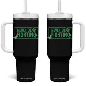 Liver Cancer Warrior Tumbler With Handle Never Stop Fighting Support Gift