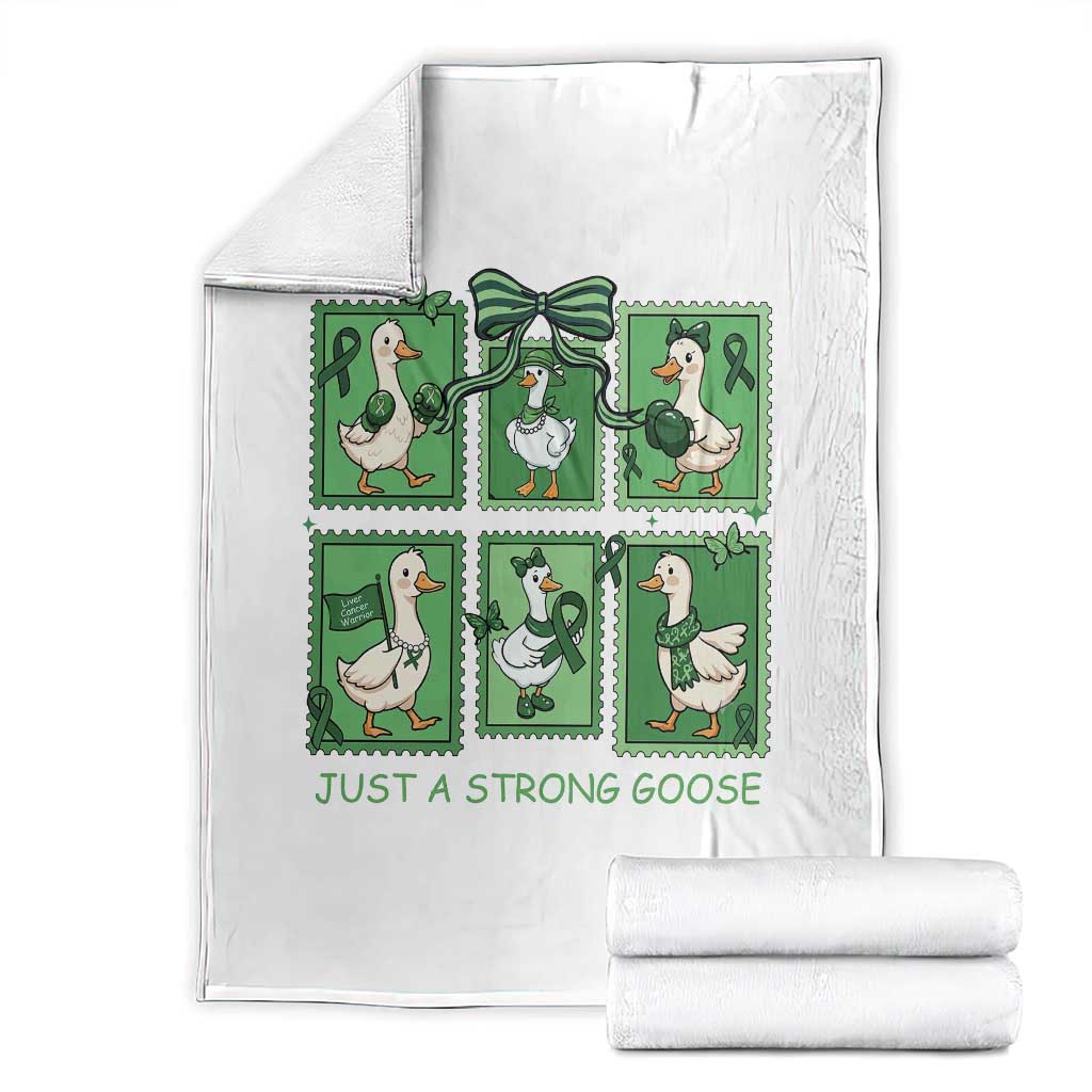 Funny Liver Cancer Warrior Support Gift Throw Blanket Just A Strong Goose