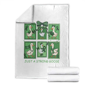 Funny Liver Cancer Warrior Support Gift Throw Blanket Just A Strong Goose