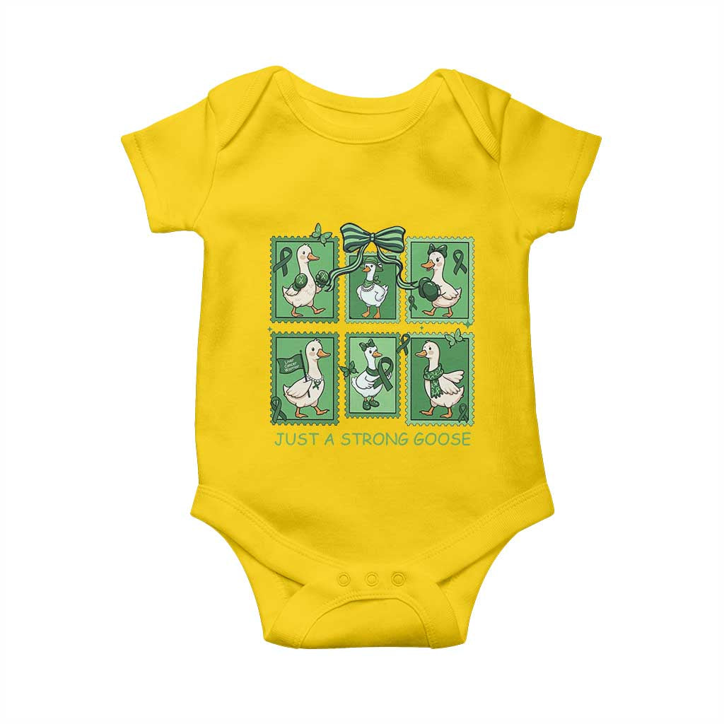 Funny Liver Cancer Warrior Support Gift Baby Onesie Just A Strong Goose