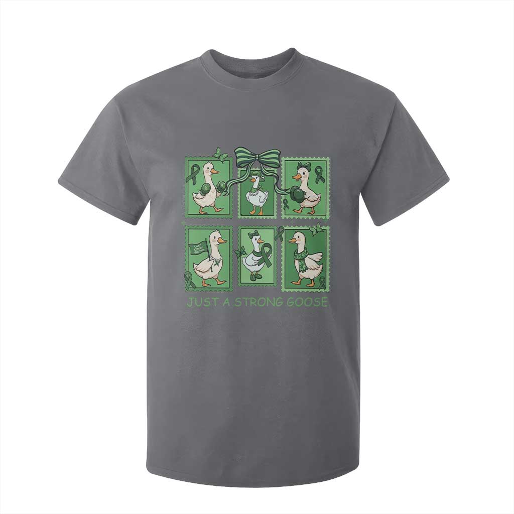 Funny Liver Cancer Warrior Support Gift T Shirt For Kid Just A Strong Goose
