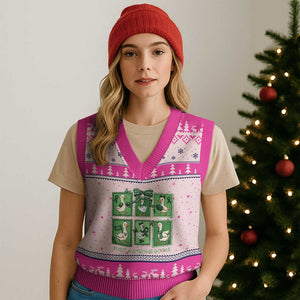 Funny Liver Cancer Warrior Support Gift V-Neck Knit Sweater Vest Just A Strong Goose