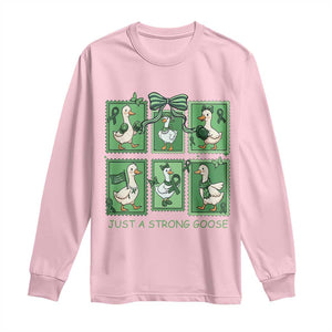 Funny Liver Cancer Warrior Support Gift Long Sleeve Shirt Just A Strong Goose