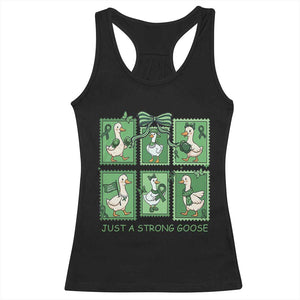 Funny Liver Cancer Warrior Support Gift Racerback Tank Top Just A Strong Goose