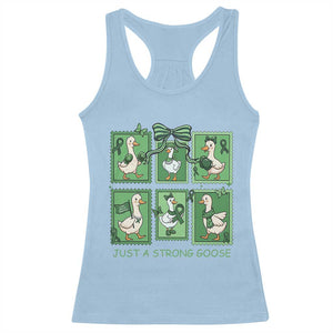 Funny Liver Cancer Warrior Support Gift Racerback Tank Top Just A Strong Goose