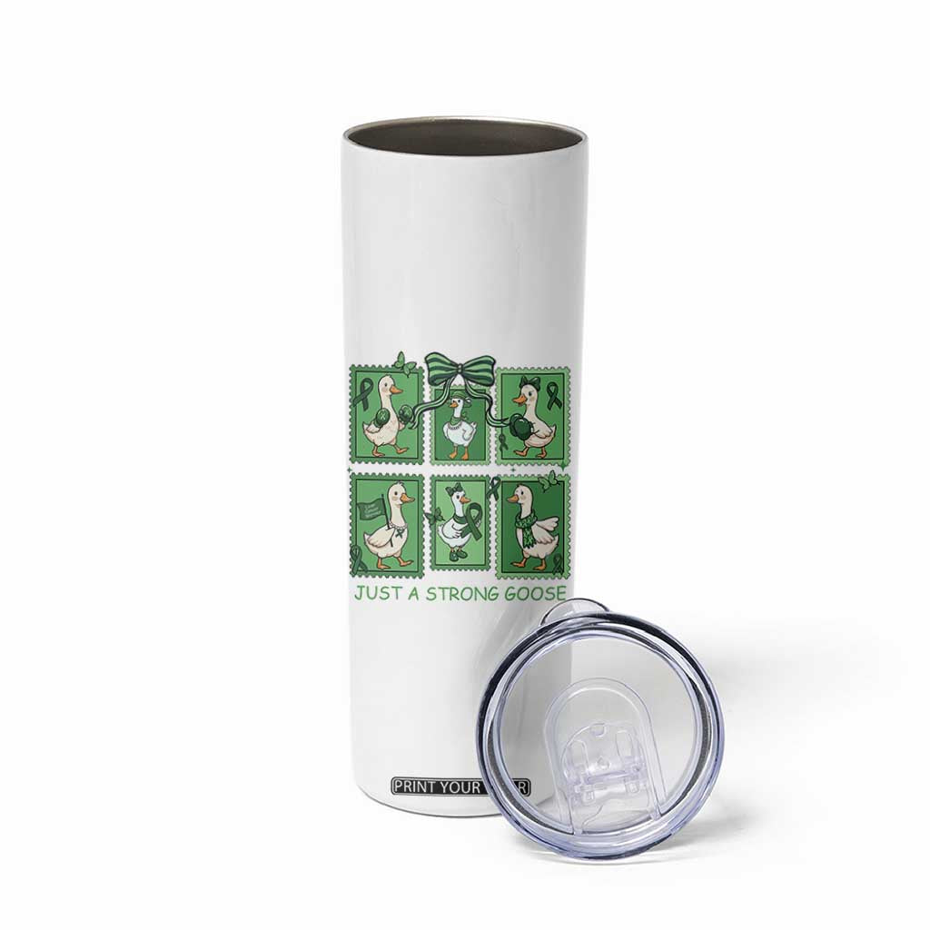 Funny Liver Cancer Warrior Support Gift Skinny Tumbler Just A Strong Goose