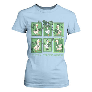 Funny Liver Cancer Warrior Support Gift T Shirt For Women Just A Strong Goose