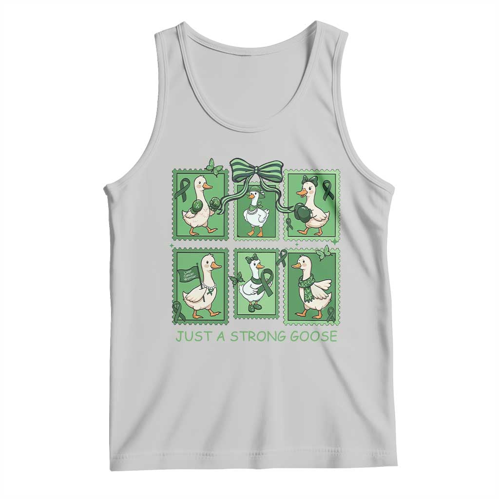 Funny Liver Cancer Warrior Support Gift Tank Top Just A Strong Goose